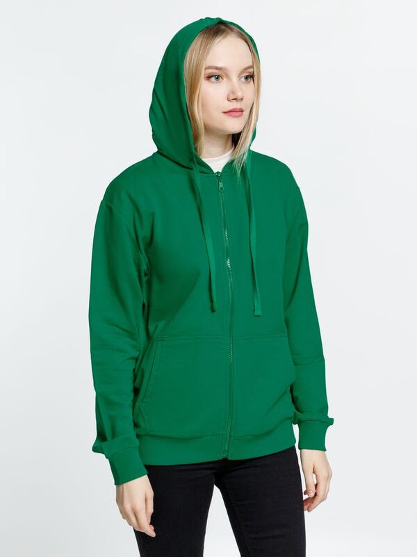 Толстовка на молнии с капюшоном Siverga 2.0, зеленая арт.16213.92