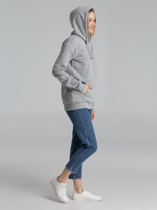 Толстовка на молнии с капюшоном Siverga Heavy 2.0, серый меланж арт.16216.11