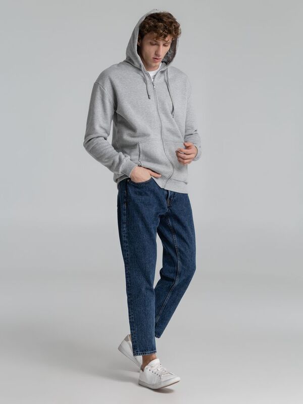 Толстовка на молнии с капюшоном Siverga Heavy 2.0, серый меланж арт.16216.11