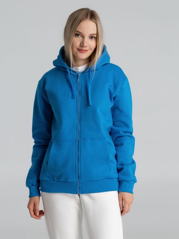Толстовка на молнии с капюшоном Siverga Heavy 2.0, бирюзовая арт.16216.14