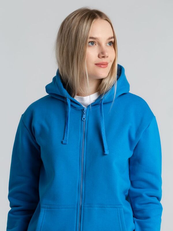 Толстовка на молнии с капюшоном Siverga Heavy 2.0, бирюзовая арт.16216.14