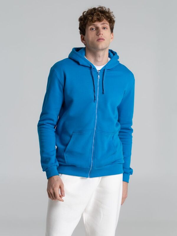 Толстовка на молнии с капюшоном Siverga Heavy 2.0, бирюзовая арт.16216.14