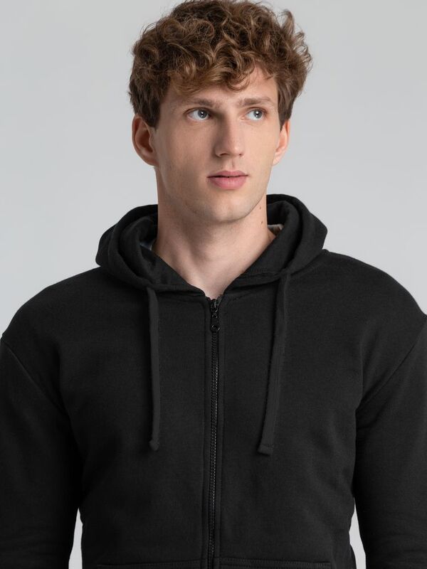 Толстовка на молнии с капюшоном Siverga Heavy 2.0, черная арт.16216.30