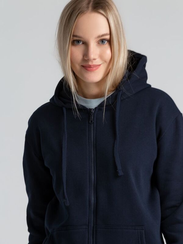 Толстовка на молнии с капюшоном Siverga Heavy 2.0, темно-синяя арт.16216.40