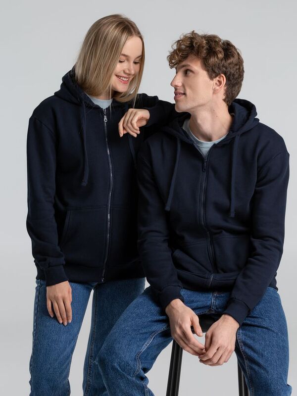 Толстовка на молнии с капюшоном Siverga Heavy 2.0, темно-синяя арт.16216.40