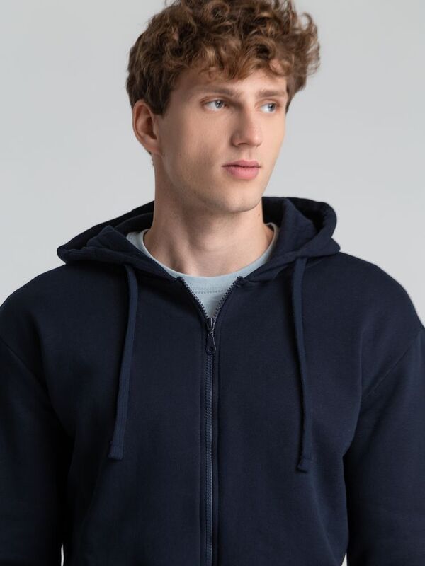 Толстовка на молнии с капюшоном Siverga Heavy 2.0, темно-синяя арт.16216.40