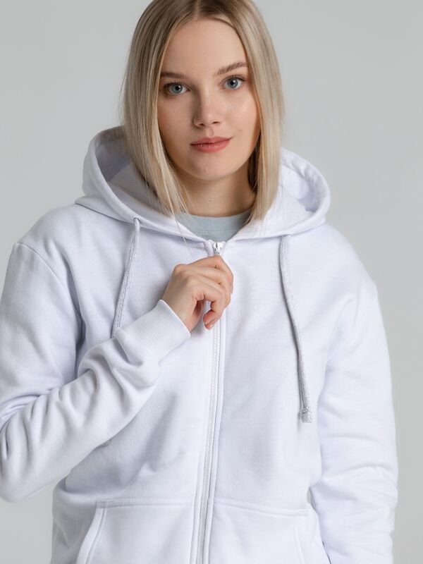 Толстовка на молнии с капюшоном Siverga Heavy 2.0, белая арт.16216.60