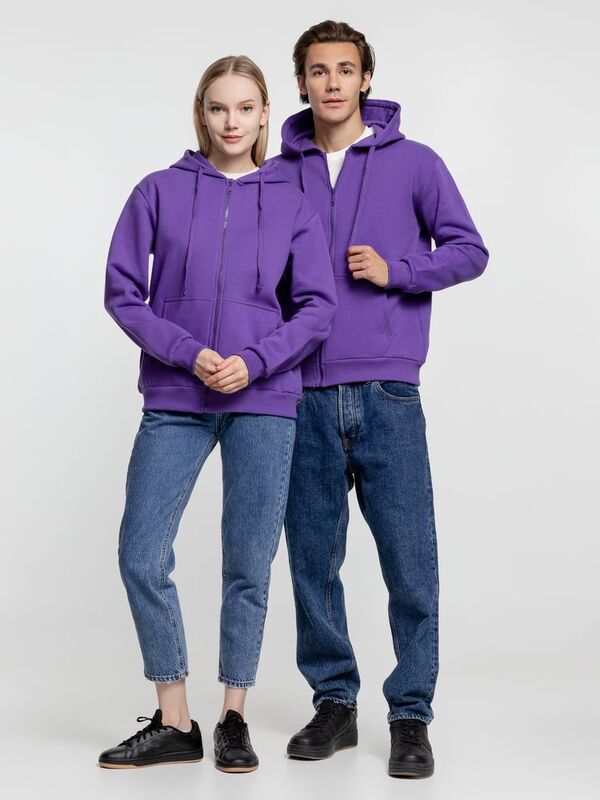 Толстовка на молнии с капюшоном Siverga Heavy 2.0, фиолетовая арт.16216.78