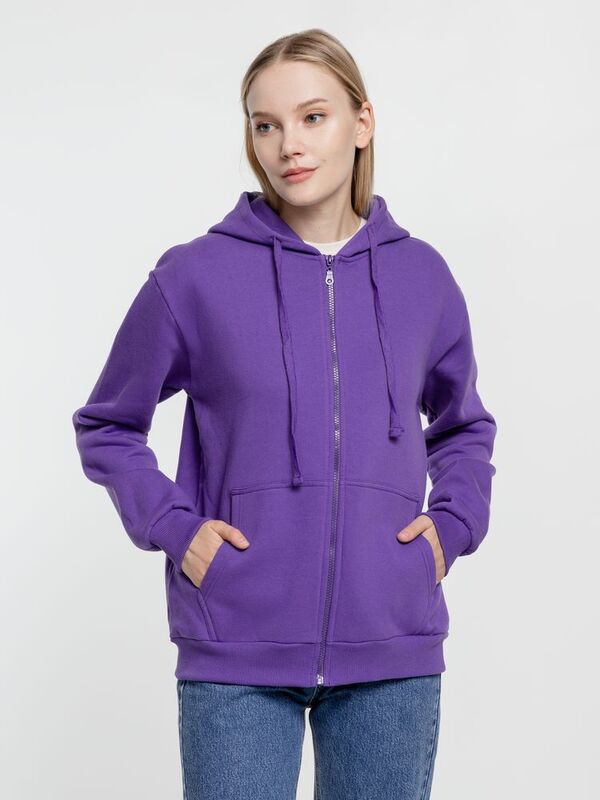 Толстовка на молнии с капюшоном Siverga Heavy 2.0, фиолетовая арт.16216.78