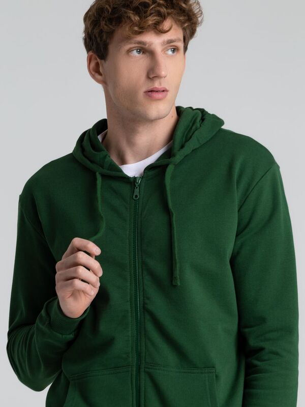 Толстовка на молнии с капюшоном Siverga Heavy 2.0, темно-зеленая арт.16216.90