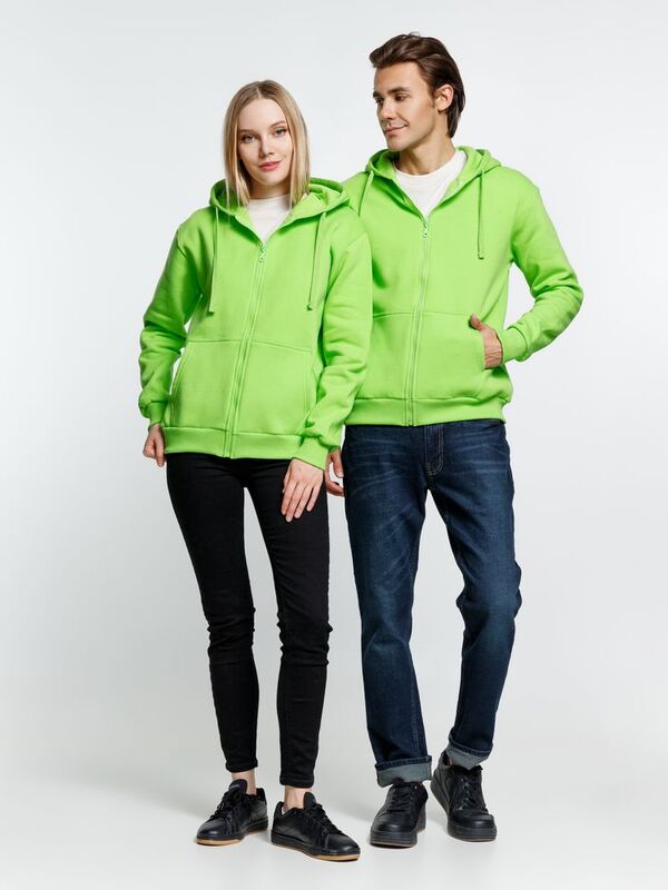 Толстовка на молнии с капюшоном Siverga Heavy 2.0, зеленое яблоко арт.16216.94