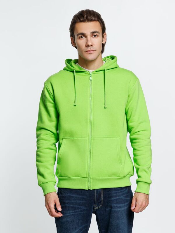 Толстовка на молнии с капюшоном Siverga Heavy 2.0, зеленое яблоко арт.16216.94