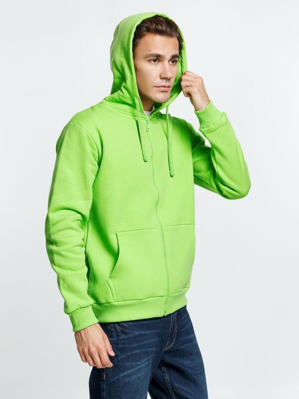 Толстовка на молнии с капюшоном Siverga Heavy 2.0, зеленое яблоко арт.16216.94