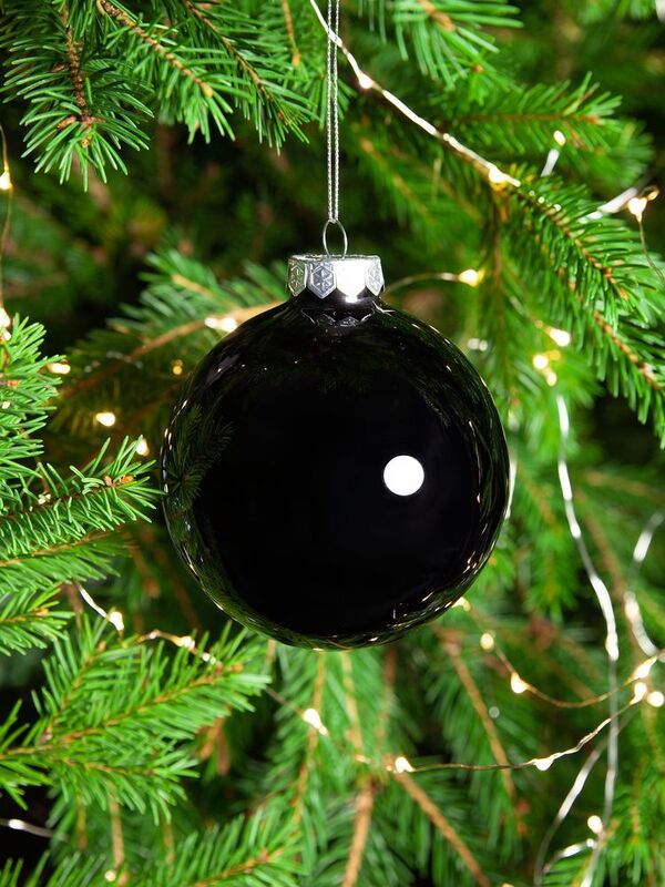 Елочный шар Finery Gloss, 8 см, глянцевый черный арт.17662.30