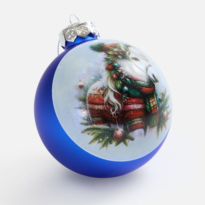 Елочный шар Finery Matt, 8 см, матовый синий арт.17663.40