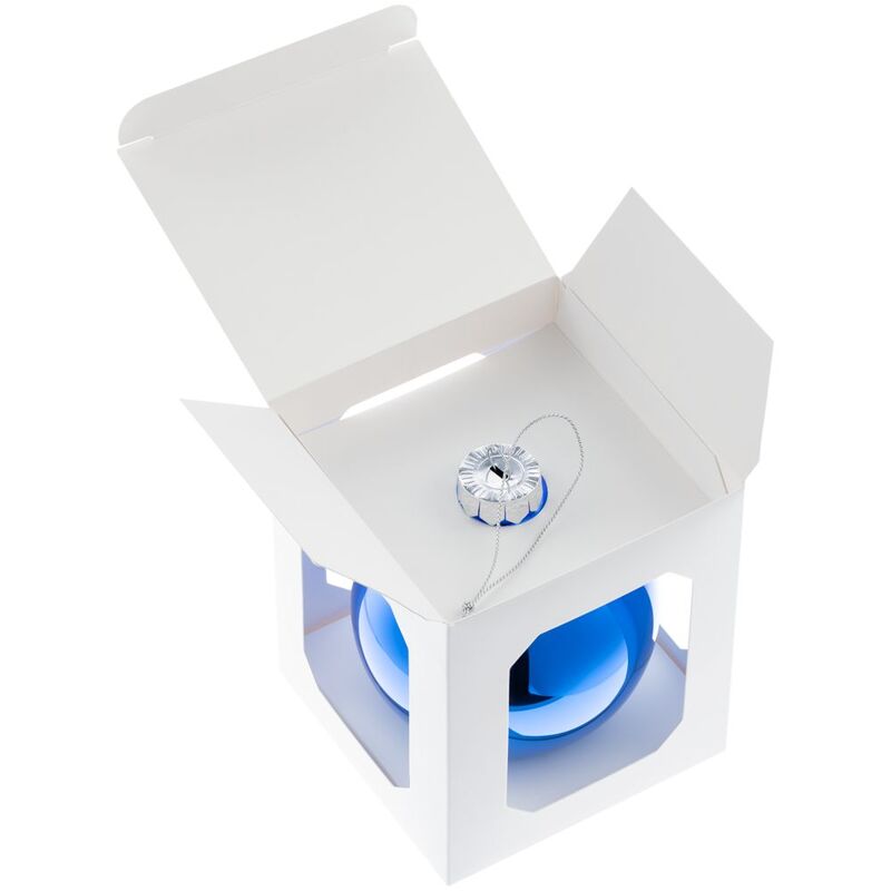 Елочный шар Finery Gloss, 10 см, глянцевый синий арт.17664.40