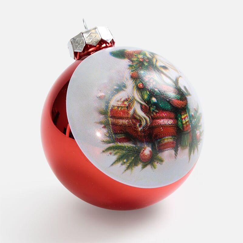 Елочный шар Finery Gloss, 10 см, глянцевый красный арт.17664.50