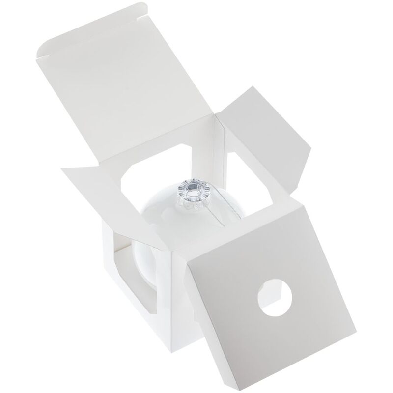 Елочный шар Finery Gloss, 10 см, глянцевый белый арт.17664.60