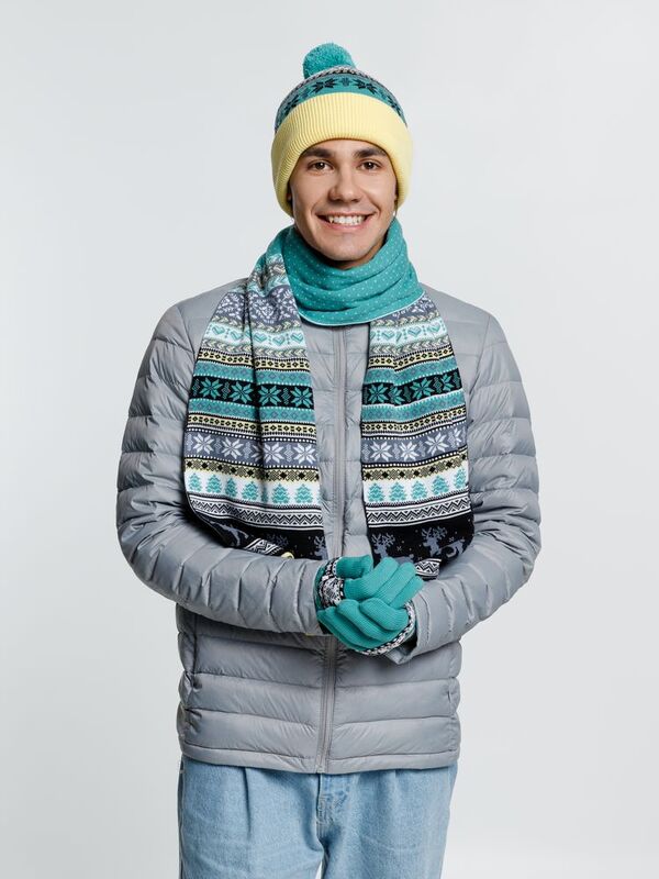 Шарф Mirakler, зеленый с желтым арт.16279.48