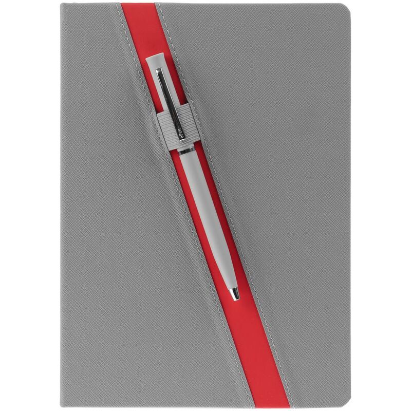 Ежедневник Rubikon на заказ, недатированный серо-красный арт.16208.15