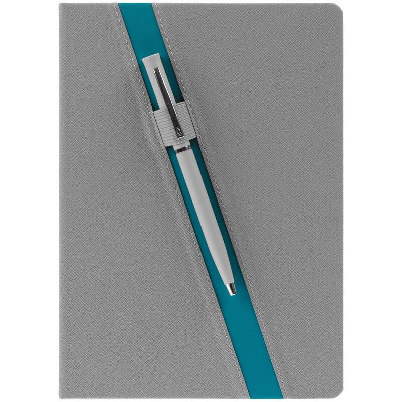 Ежедневник Rubikon на заказ, недатированный серо-бирюзовый арт.16208.49