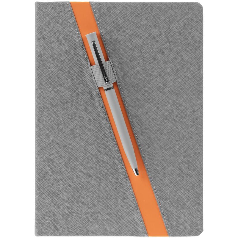 Ежедневник Rubikon на заказ, недатированный серо-оранжевый арт.16208.12