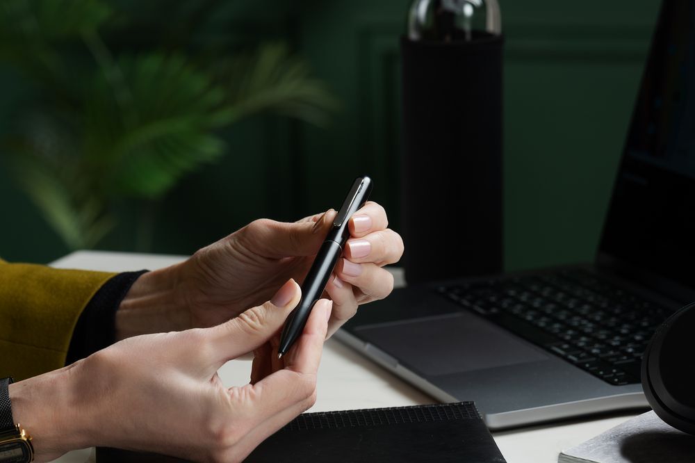 Ручка шариковая Scribo, матовая черная арт.10571.33