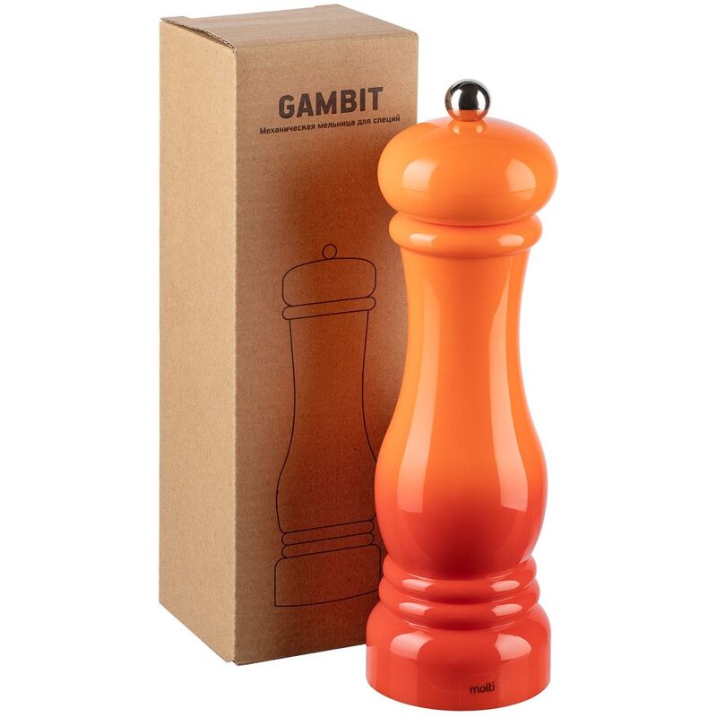 Механическая мельница для специй Gambit, оранжево-красная арт.15649.25