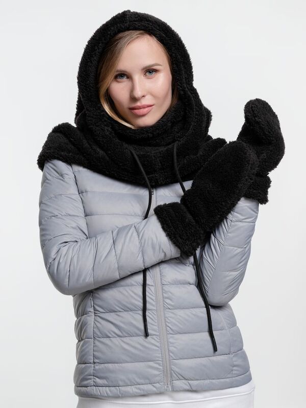 Балаклава-капюшон Flocky, черная арт.15949.30