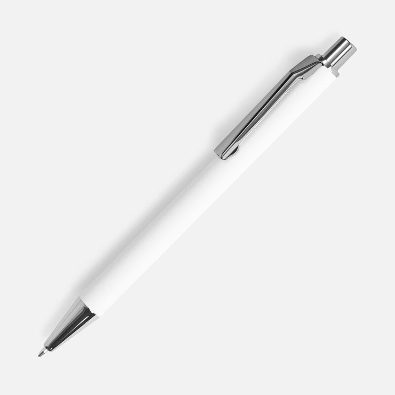 Ручка шариковая Lobby Soft Touch Chrome, белая арт.18323.60