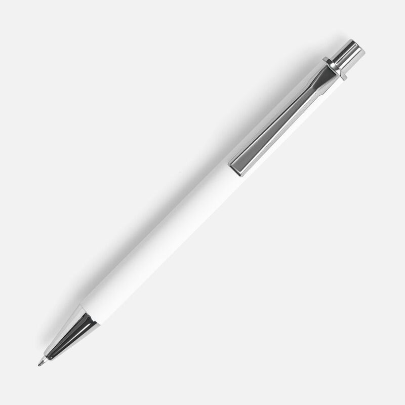 Ручка шариковая Lobby Soft Touch Chrome, белая арт.18323.60