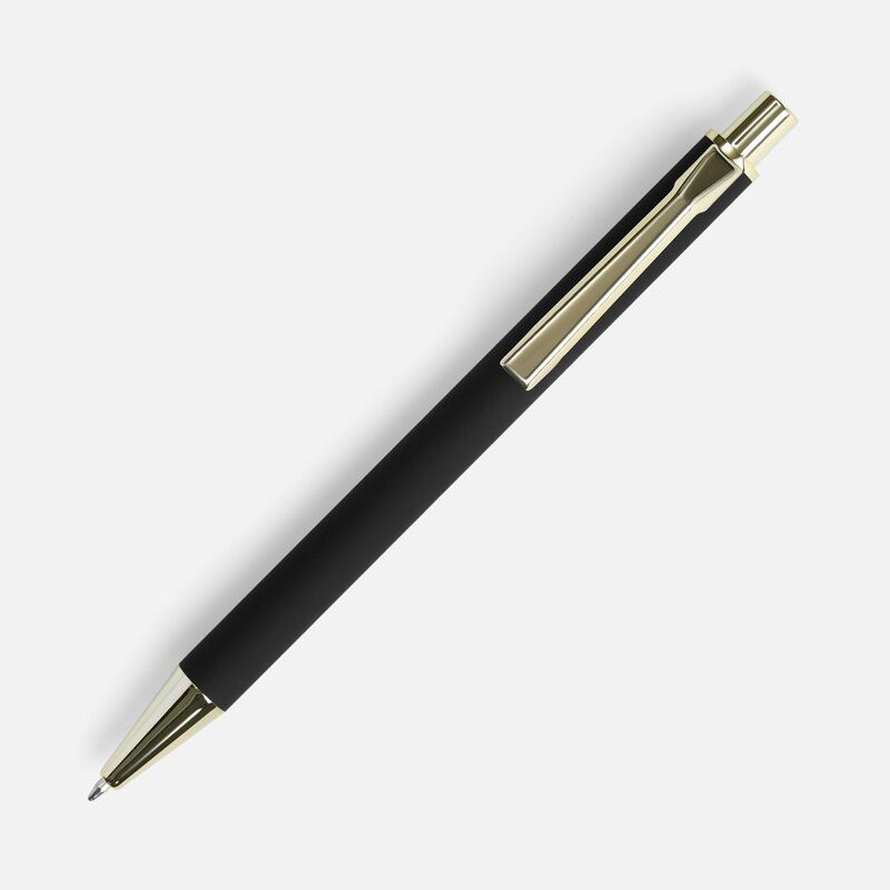 Ручка шариковая Lobby Soft Touch Gold, черная арт.18324.30