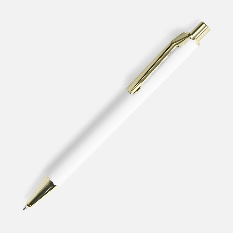 Ручка шариковая Lobby Soft Touch Gold, белая арт.18324.60