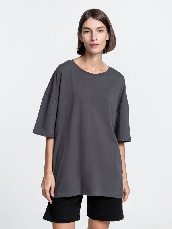 Футболка унисекс оверсайз Crosstown, темно-серая арт.15213.11