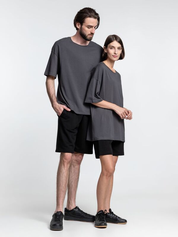 Футболка унисекс оверсайз Crosstown, темно-серая арт.15213.11