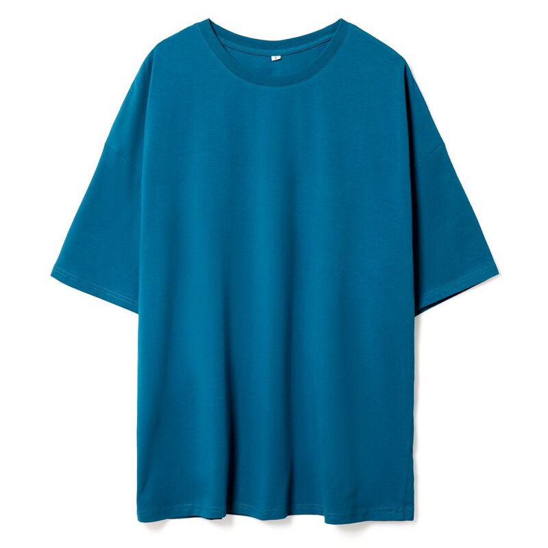 Футболка унисекс оверсайз Crosstown, бирюзовая (морская волна) арт.15213.49