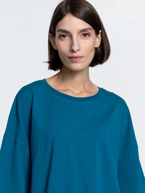 Футболка унисекс оверсайз Crosstown, бирюзовая (морская волна) арт.15213.49