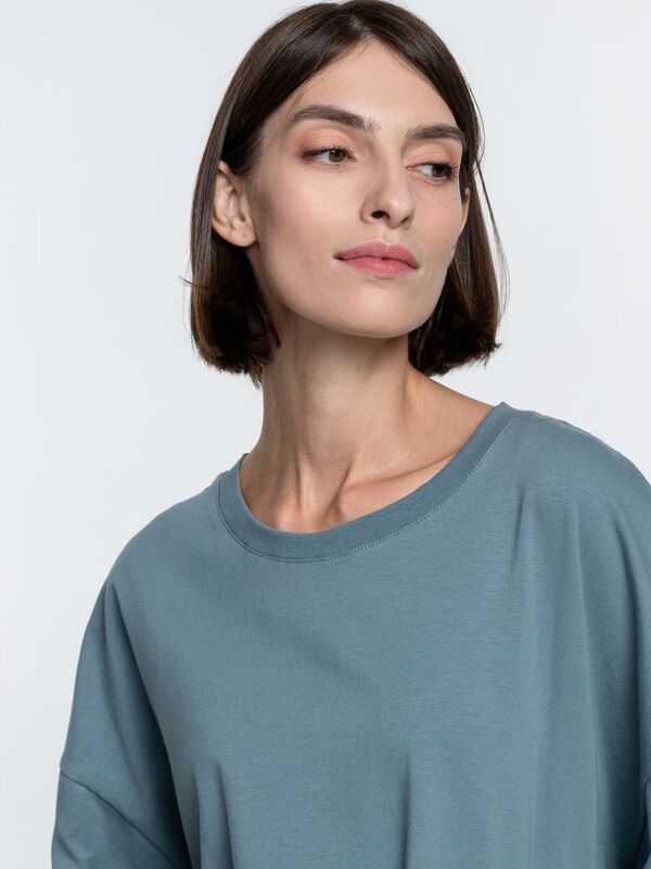 Футболка унисекс оверсайз Crosstown, серо-зеленая арт.15213.41