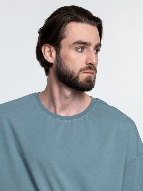 Футболка унисекс оверсайз Crosstown, серо-зеленая арт.15213.41