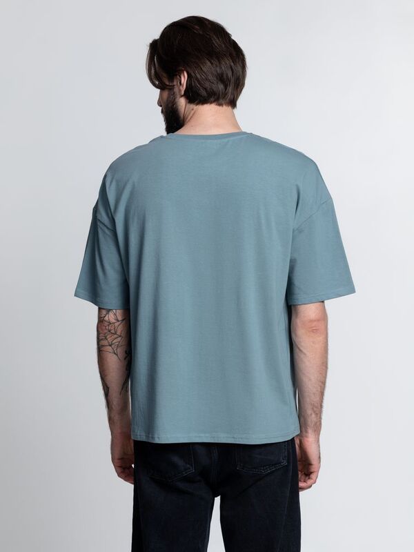 Футболка унисекс оверсайз Crosstown, серо-зеленая арт.15213.41