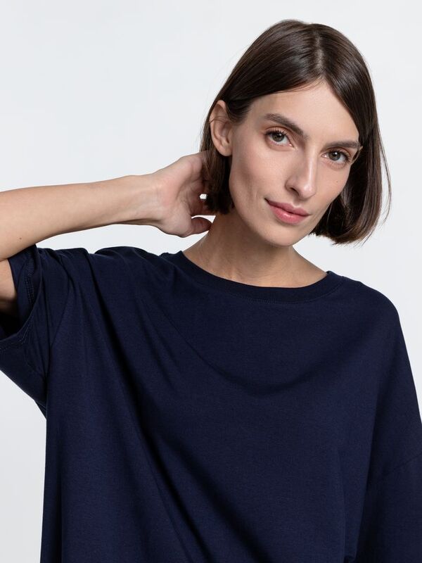 Футболка унисекс оверсайз Crosstown, темно-синяя арт.15213.40