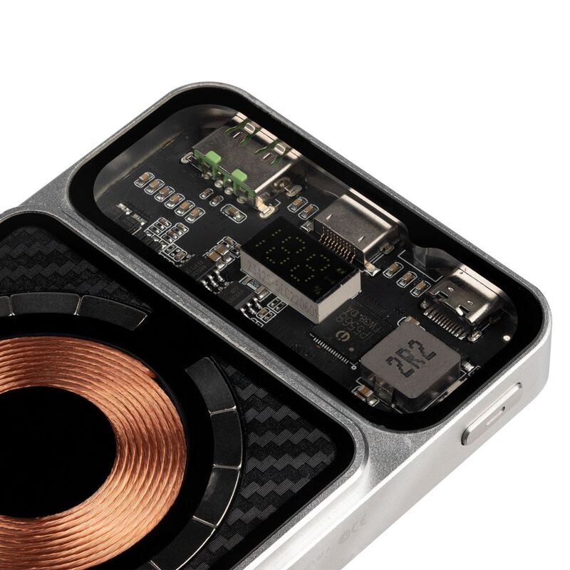 Магнитный беспроводной аккумулятор Cooper Prime 10000 мАч, серебристый арт.17711.10