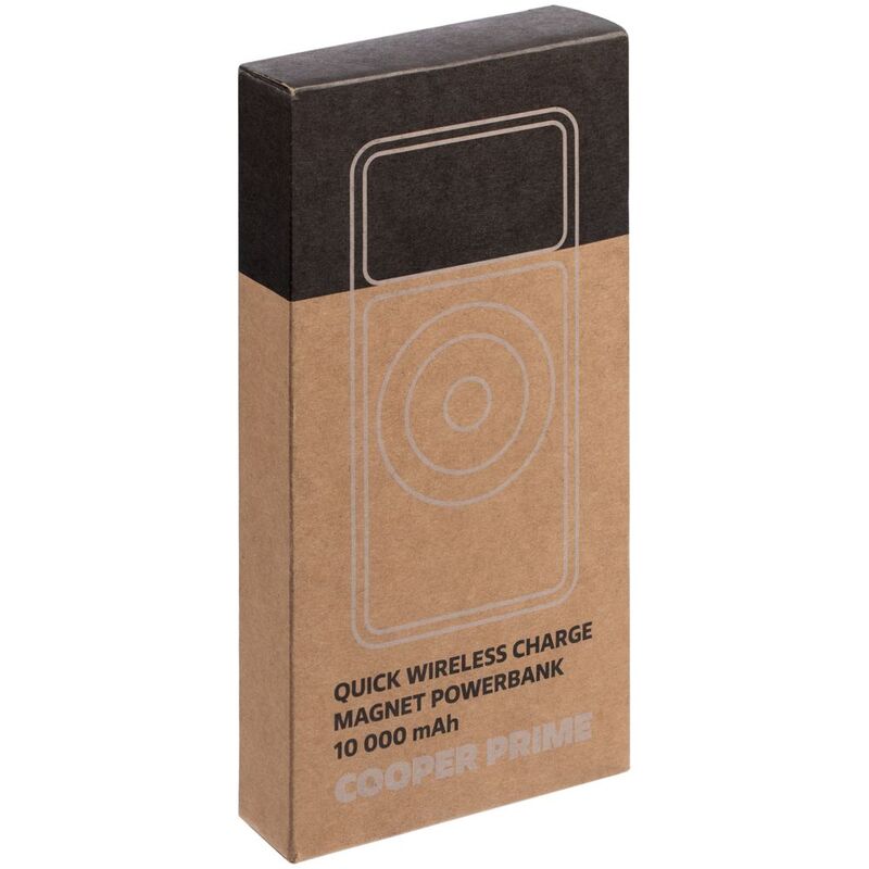 Магнитный беспроводной аккумулятор Cooper Prime 10000 мАч, темно-серый арт.17711.13
