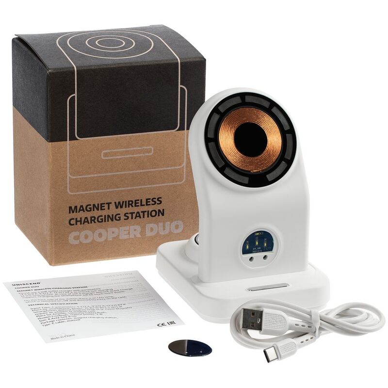 Зарядная станция с подсветкой Cooper Duo, белая арт.17714.60