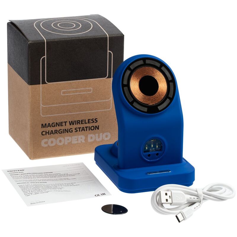 Зарядная станция с подсветкой Cooper Duo, синяя арт.17714.40