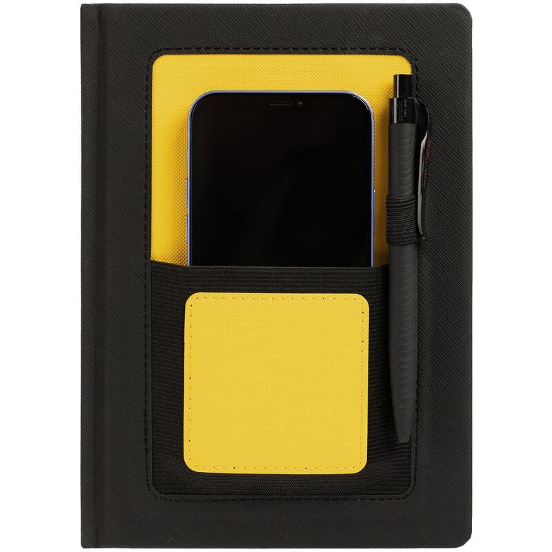 Ежедневник Mobile на заказ, недатированный, черно-желтый арт.15885.83