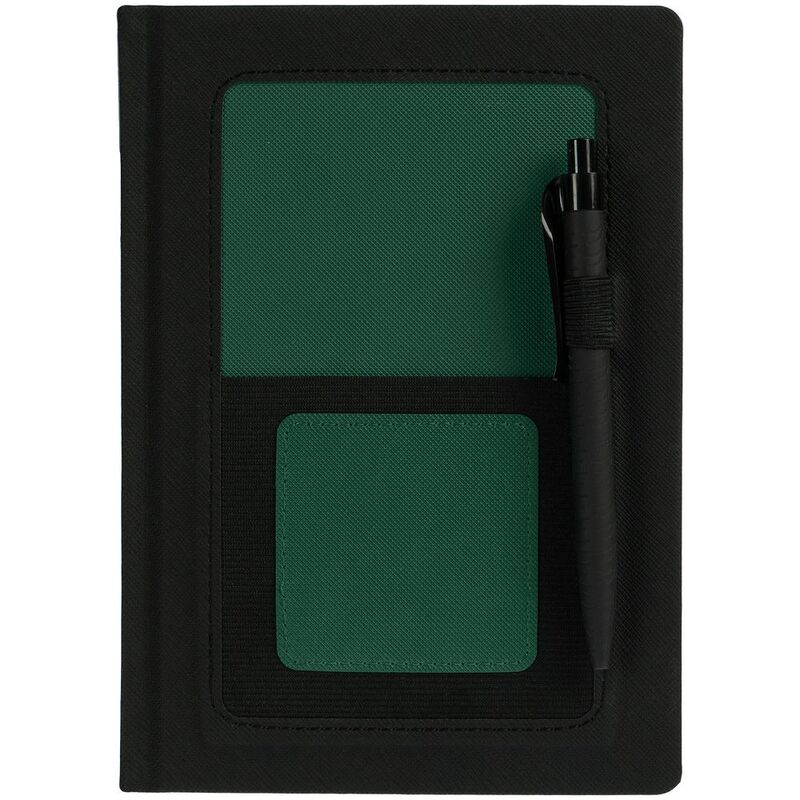 Ежедневник Mobile на заказ, недатированный, черно-зеленый арт.15885.93