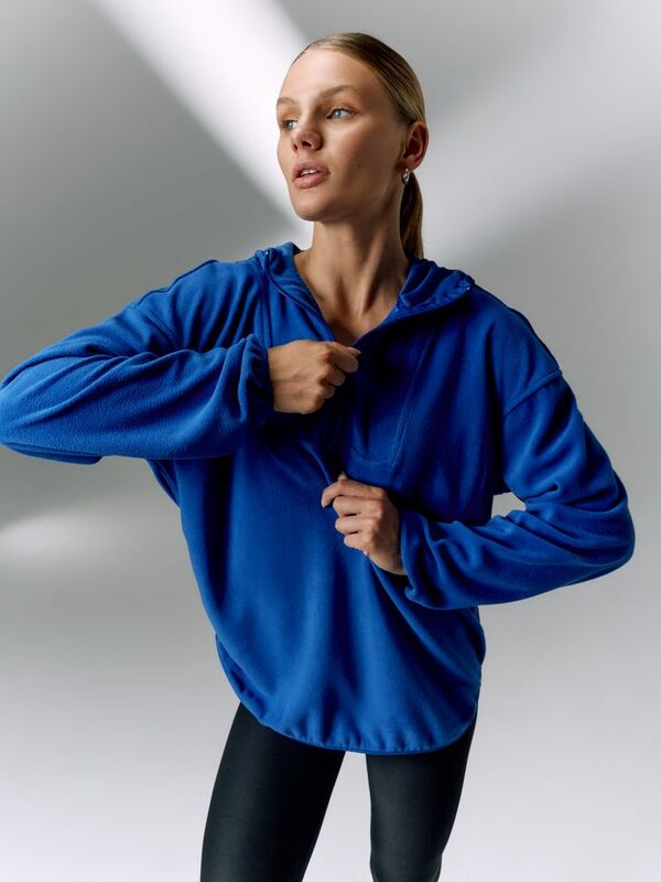 Анорак флисовый унисекс Fliska, ярко-синий арт.15671.44