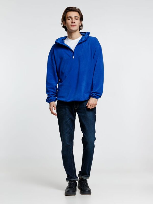 Анорак флисовый унисекс Fliska, ярко-синий арт.15671.44