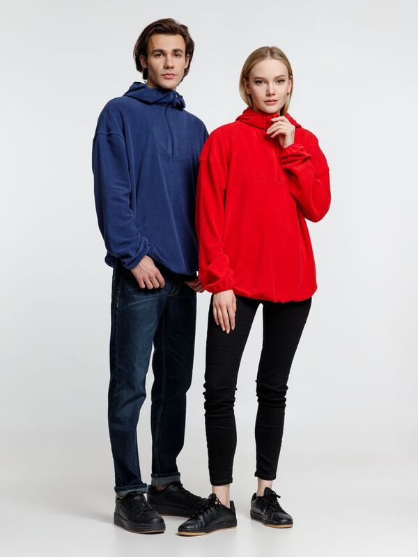 Анорак флисовый унисекс Fliska, темно-синий арт.15671.40